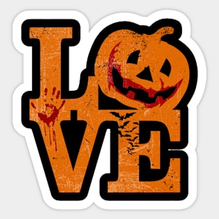 Love Halloween Pumpkin Sticker